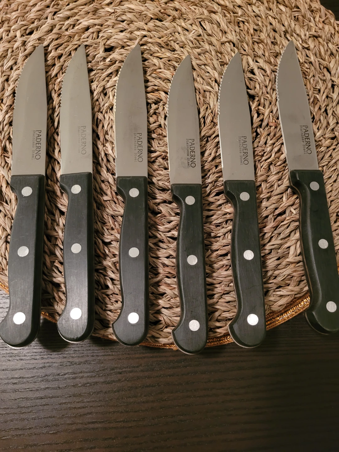 Paderno Stainless Steel Serrated Steak Knives (Set of 6) - photo 3