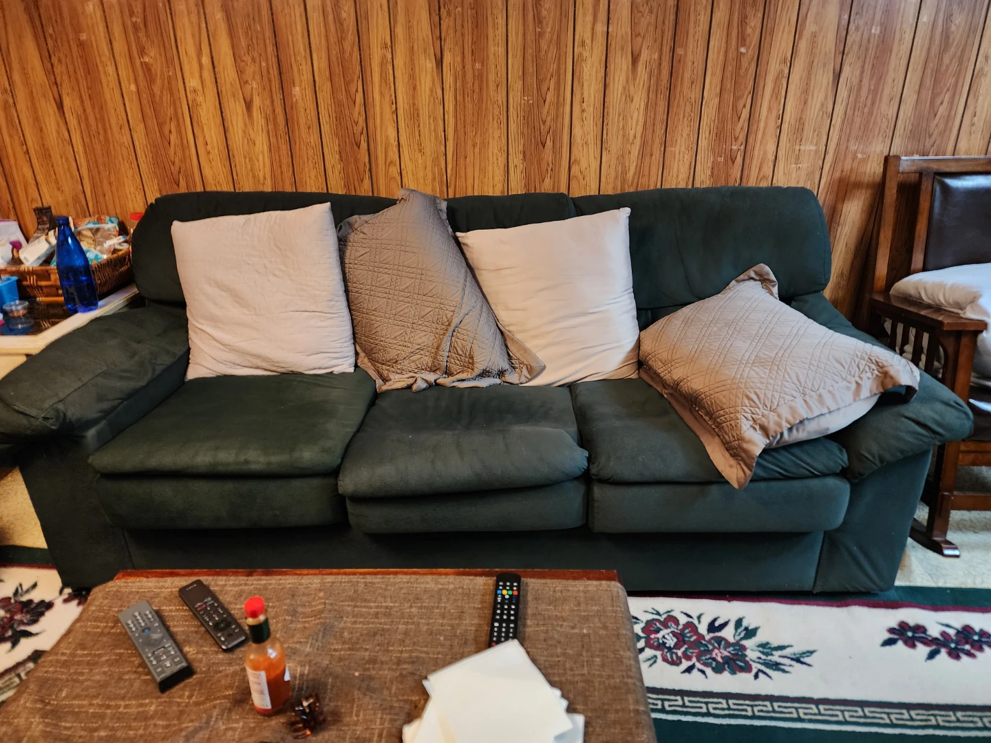 Green Sofa and Love seat
