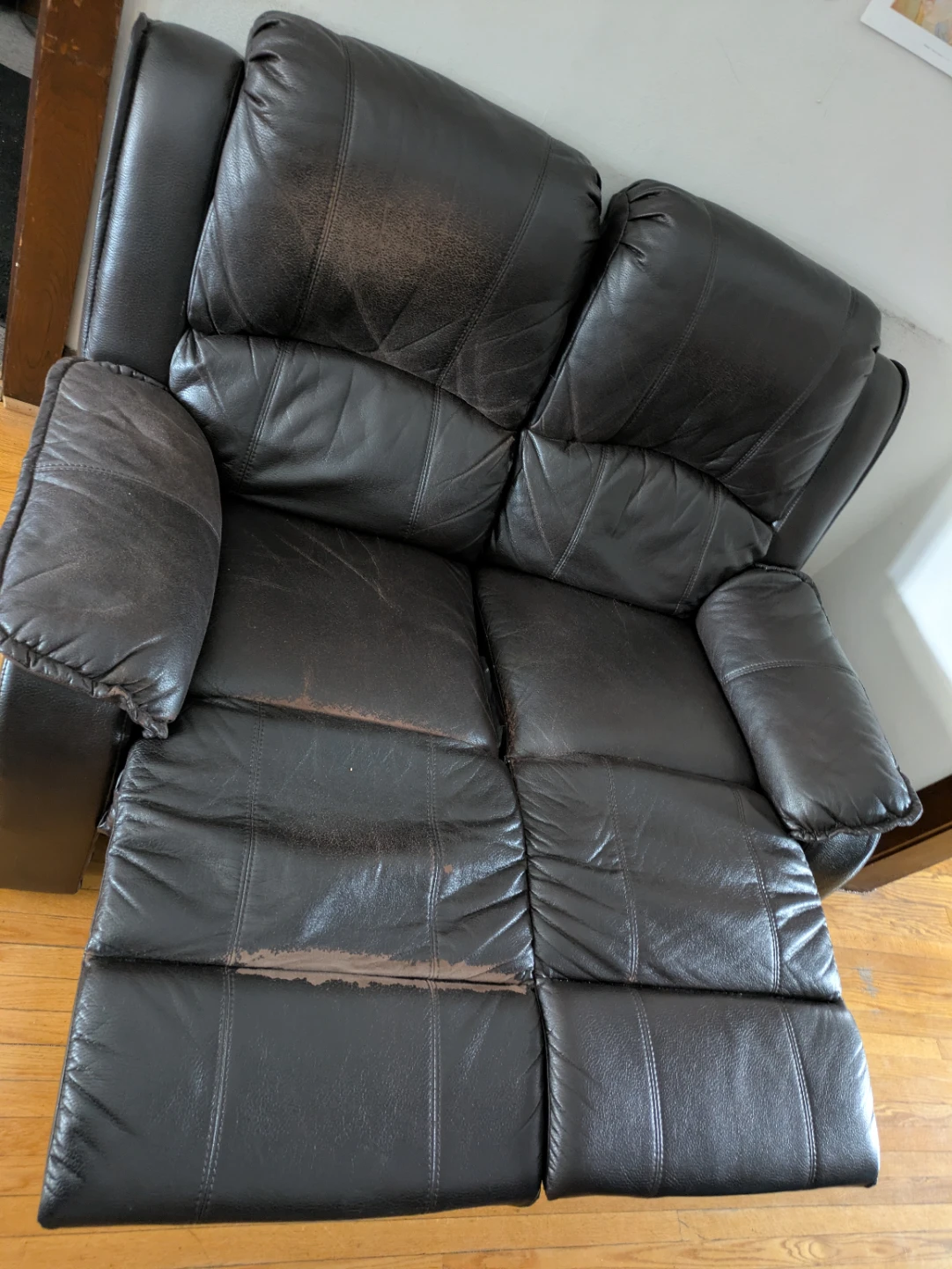Dark Brown -black Double Recliner Sofa June 29 available