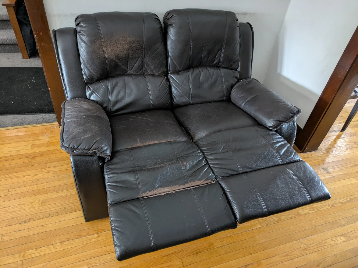 Dark Brown -black Double Recliner Sofa June 29 available - photo 2