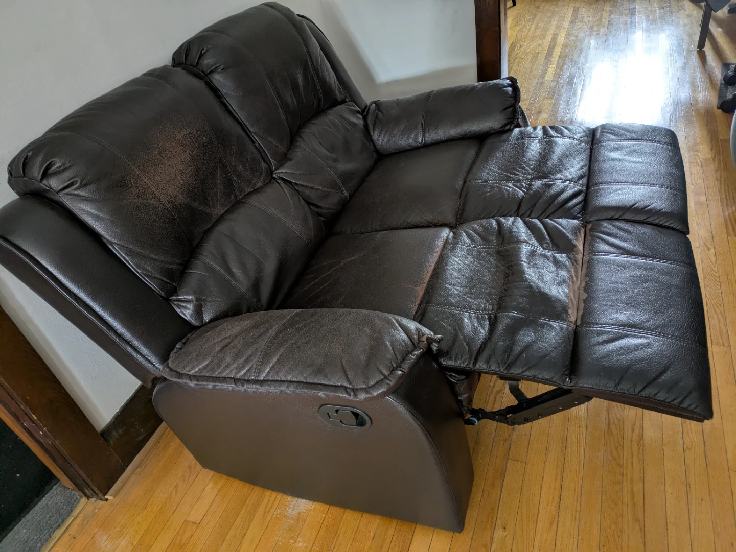 Dark Brown -black Double Recliner Sofa June 29 available - photo 3