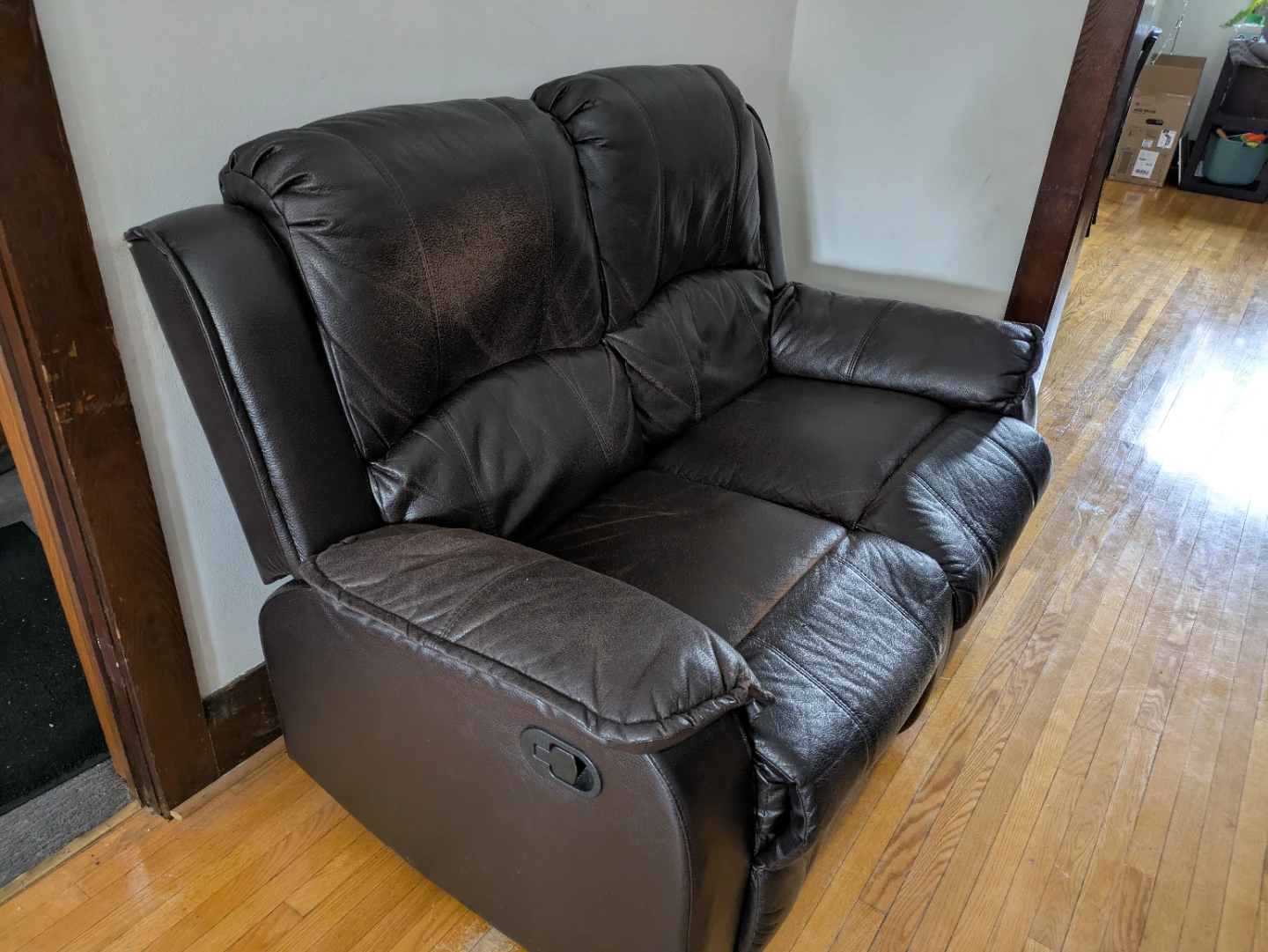 Dark Brown -black Double Recliner Sofa June 29 available - photo 4