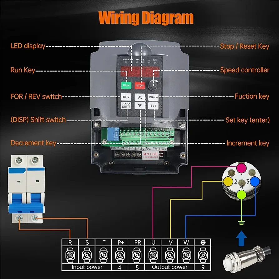 2.2KW 220V Spindle Motor with VFD and Mounting Bracket - photo 5