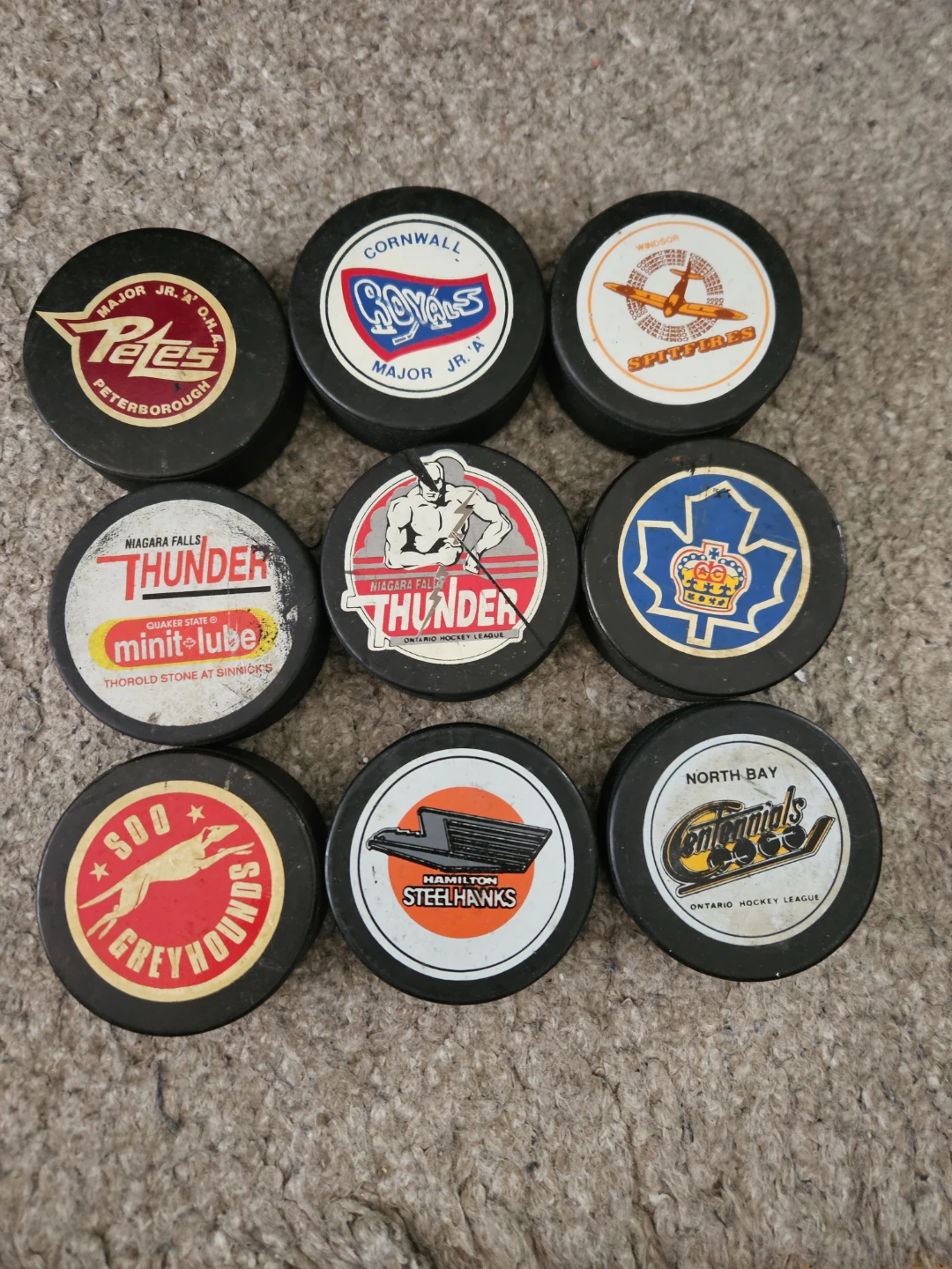 Vintage OHL collectible pucks
