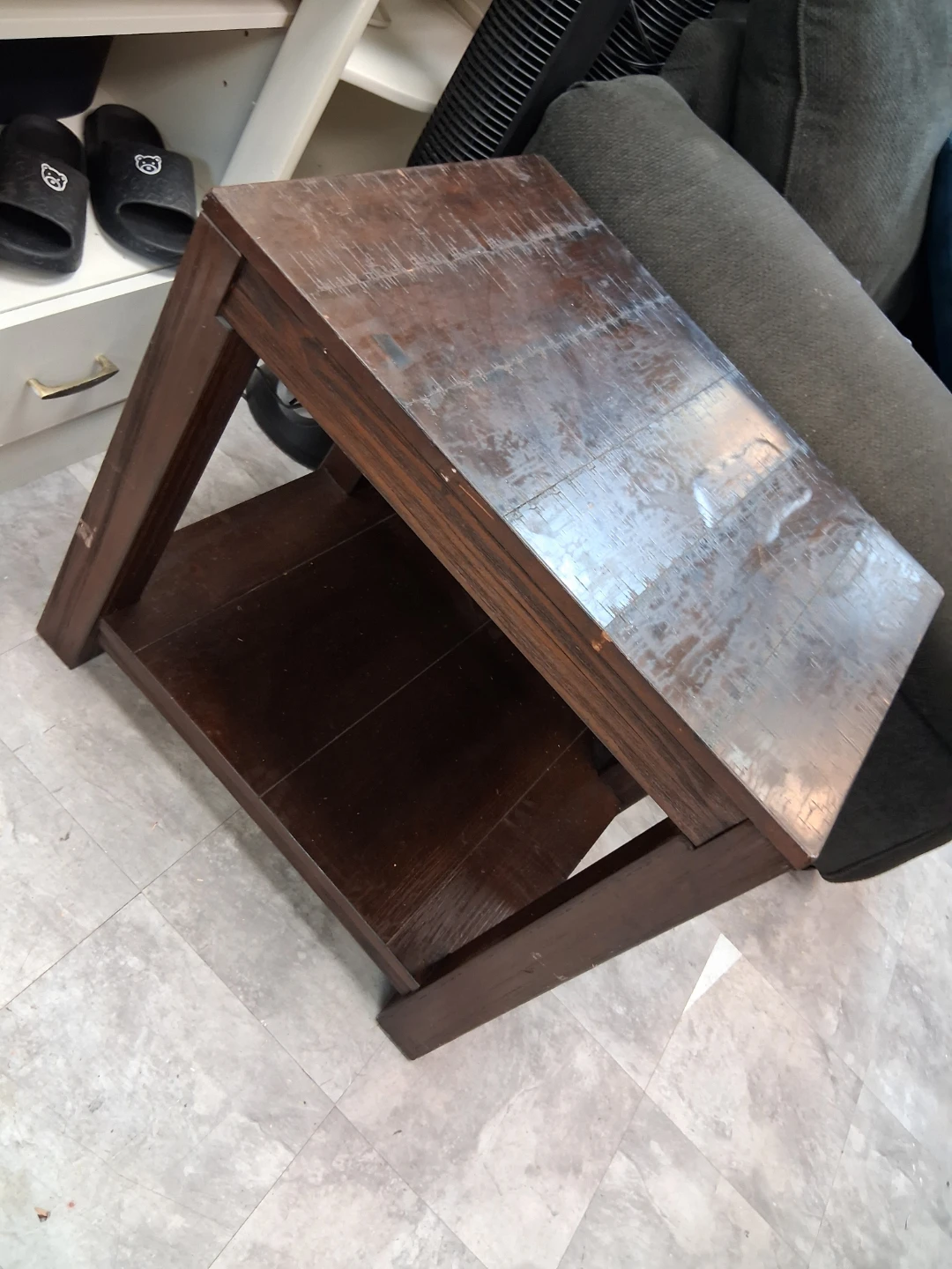 Wooden Side Table with Shelf