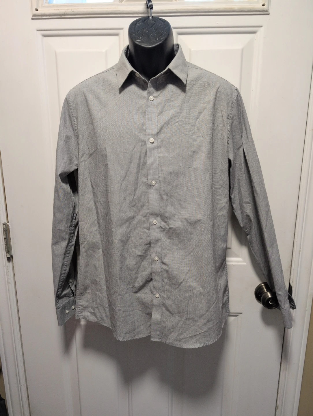 H&M Slim Fit Dress Shirt - Grey - Medium