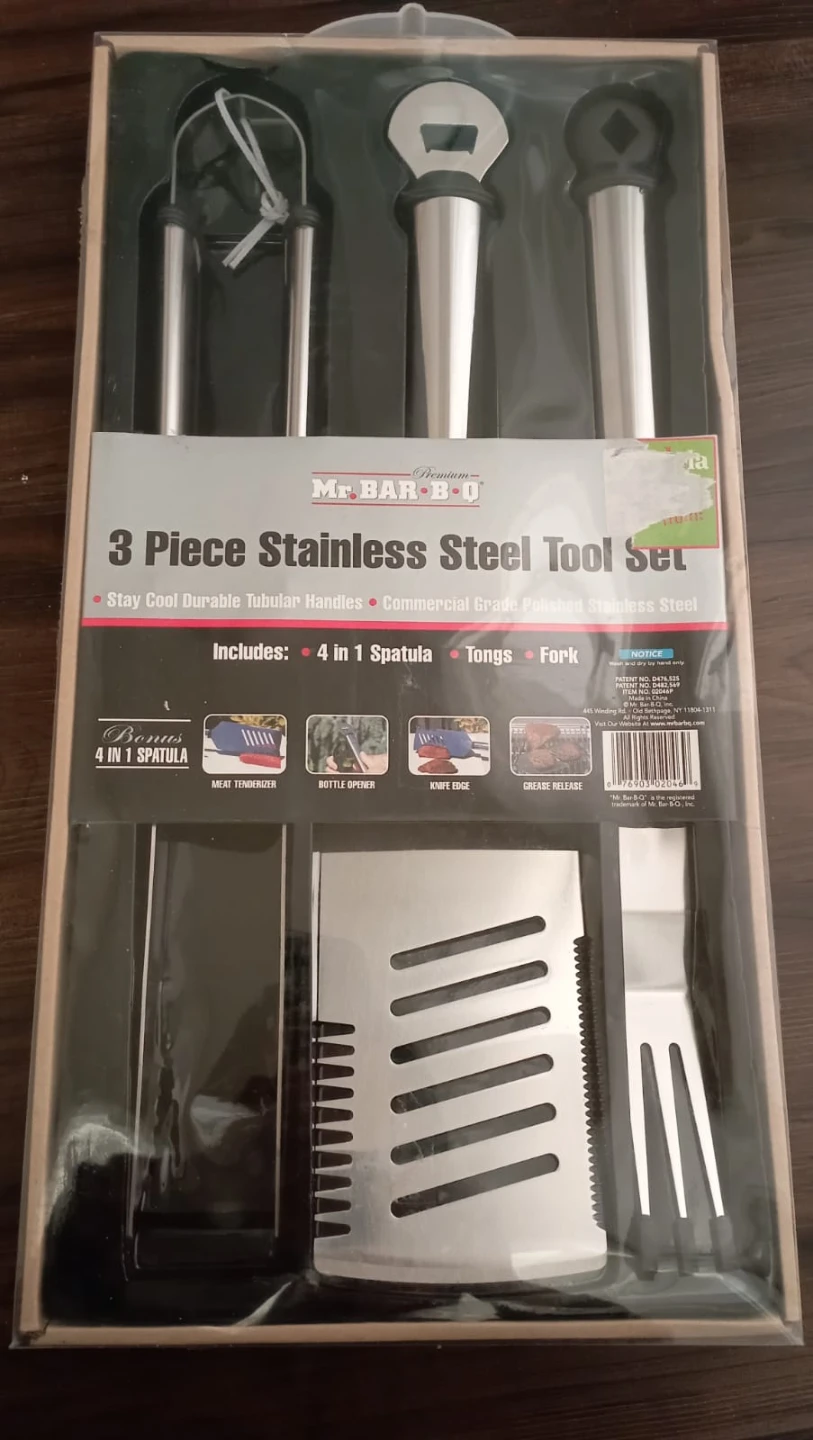 Mr. Bar-B-Q 3 Piece Stainless Steel Tool Set