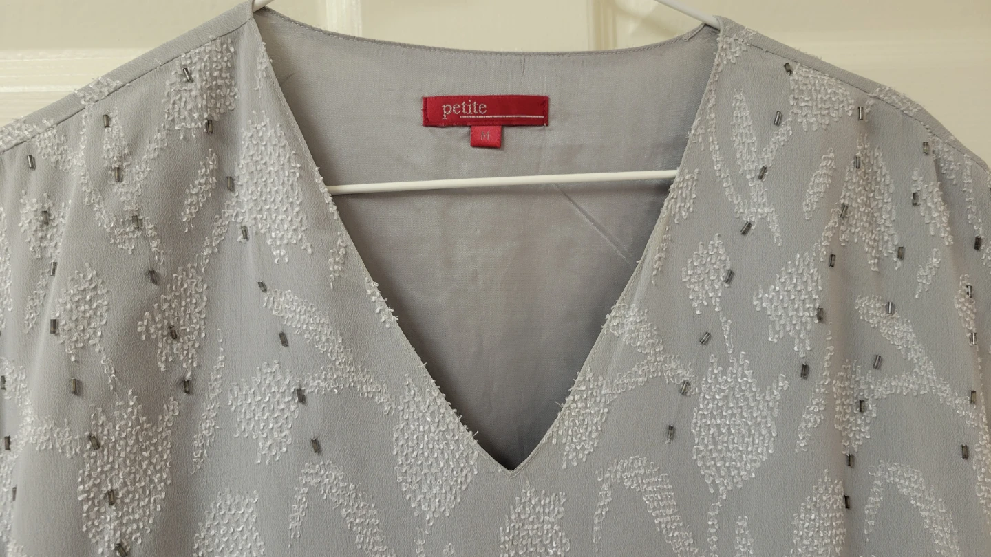 Petite Grey Floral Print Dress - photo 3