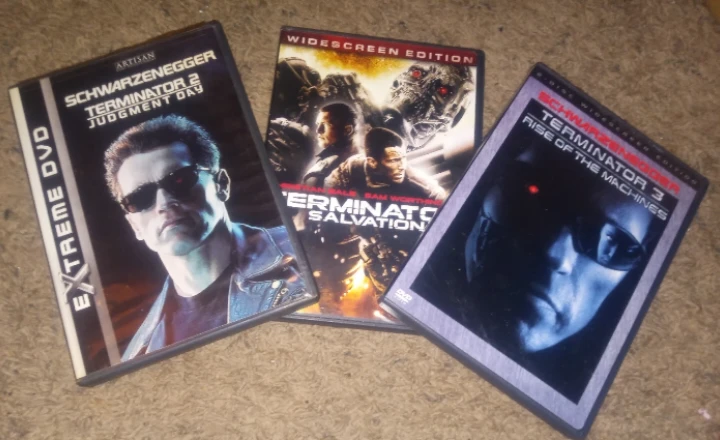 Terminator 2, Salvation, and Terminator 3 DVDs