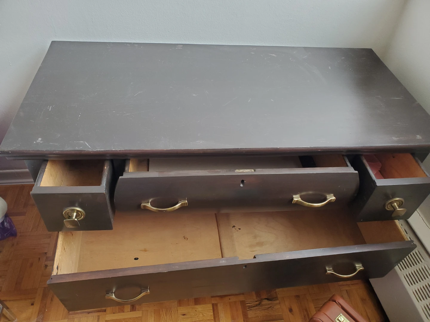 Dark Brown Dresser with 4 Drawers - photo 2