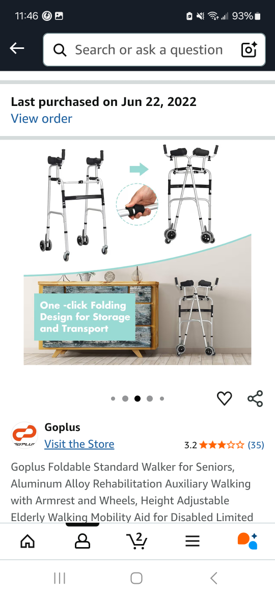 Foldable Aluminum Walker - photo 2