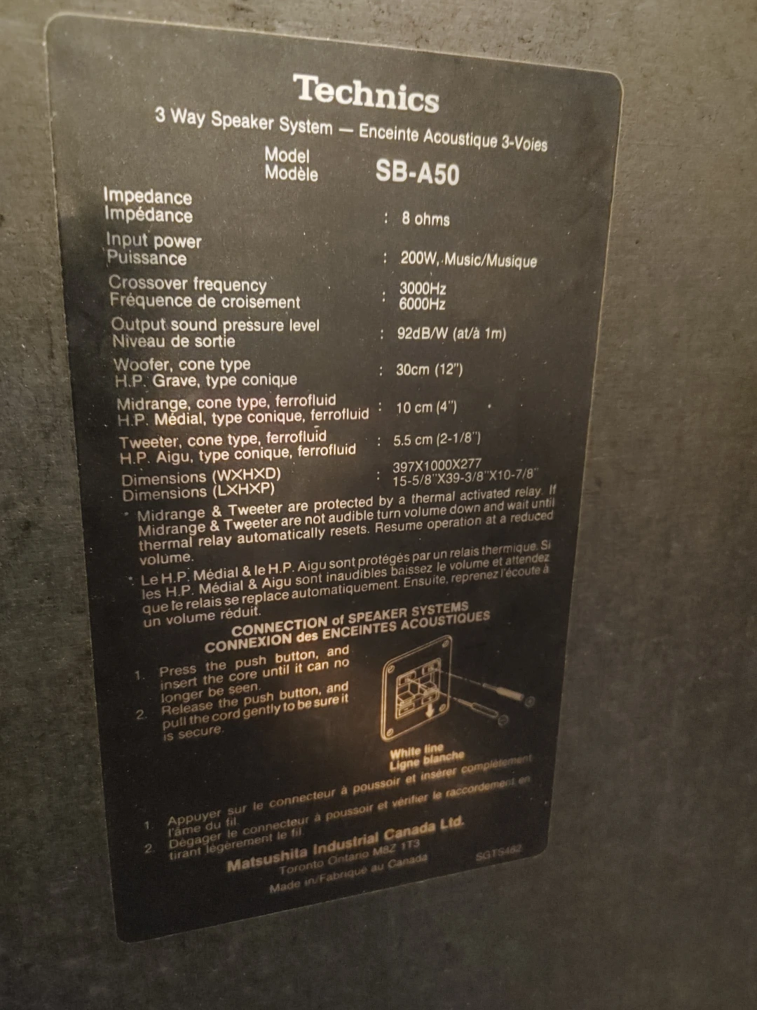Technics SB-A50 3-Way Speakers - photo 3
