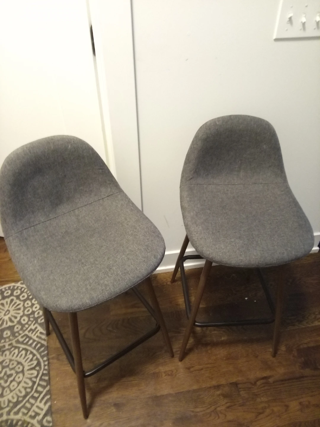 2 Modern Upholstered Grey chairs 🥕