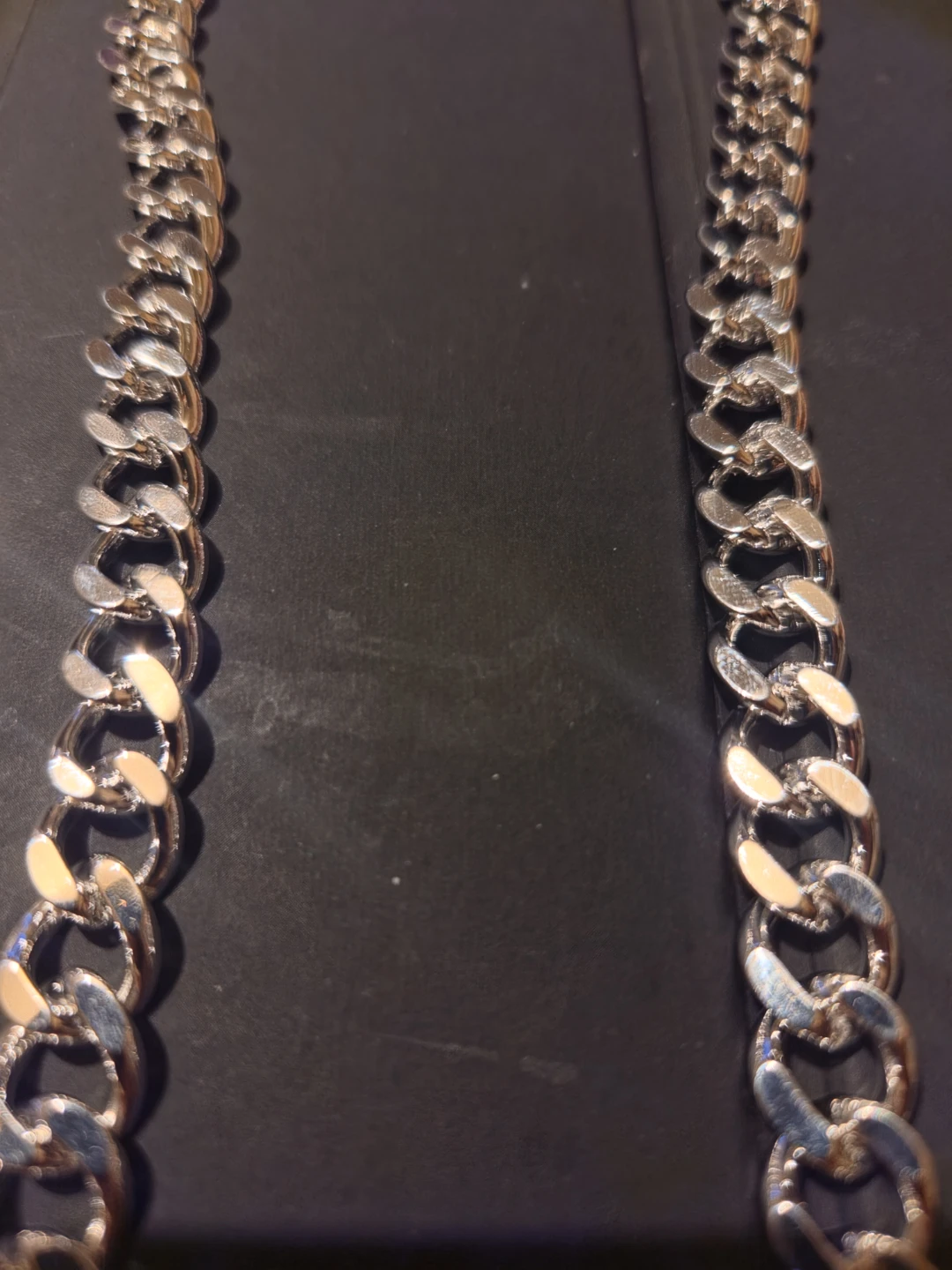 Silver Plated Curb Chain Necklace - photo 2