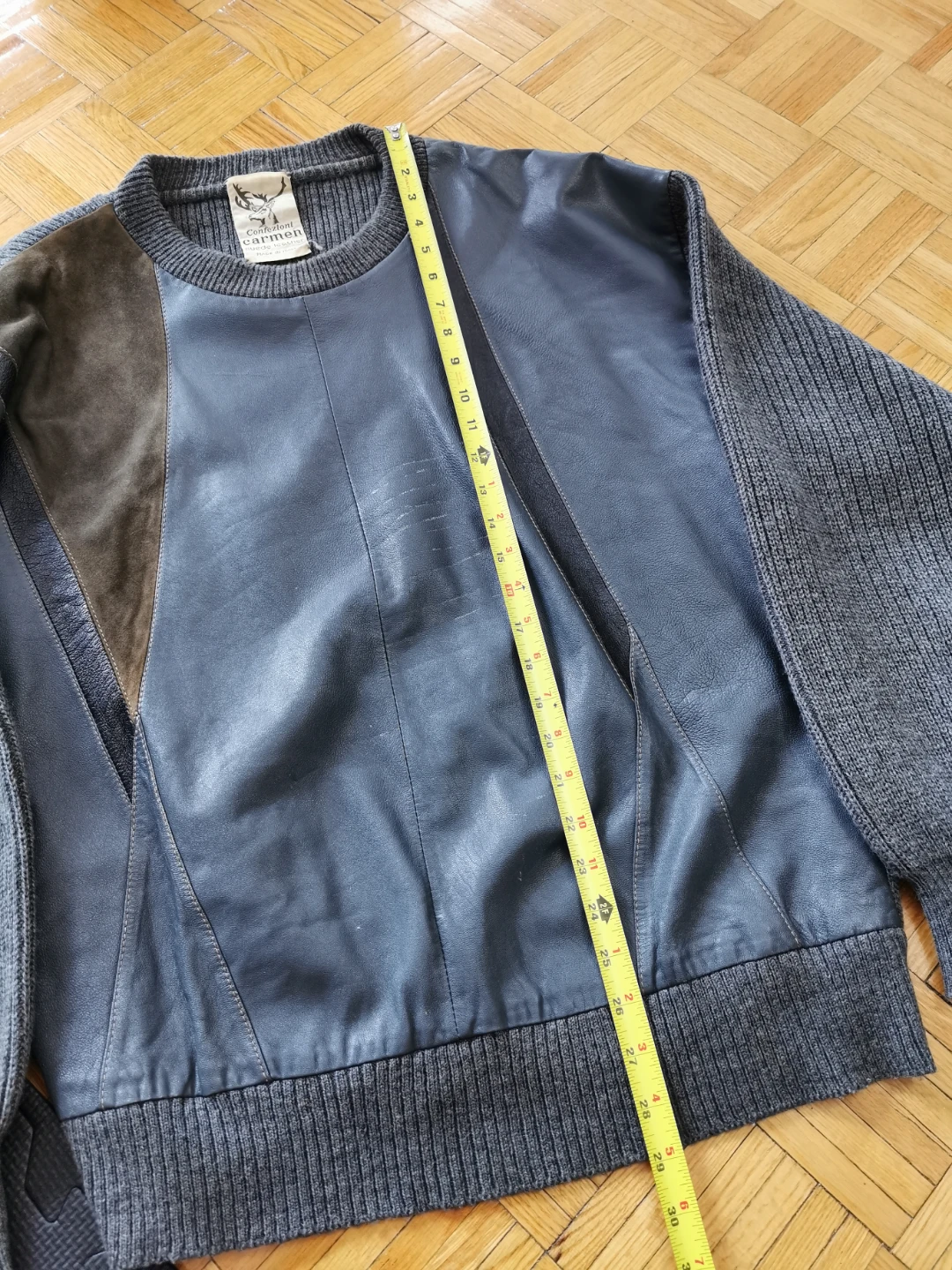Vintage Confezioni Carmen Suede and Leather Sweater Large - photo 5