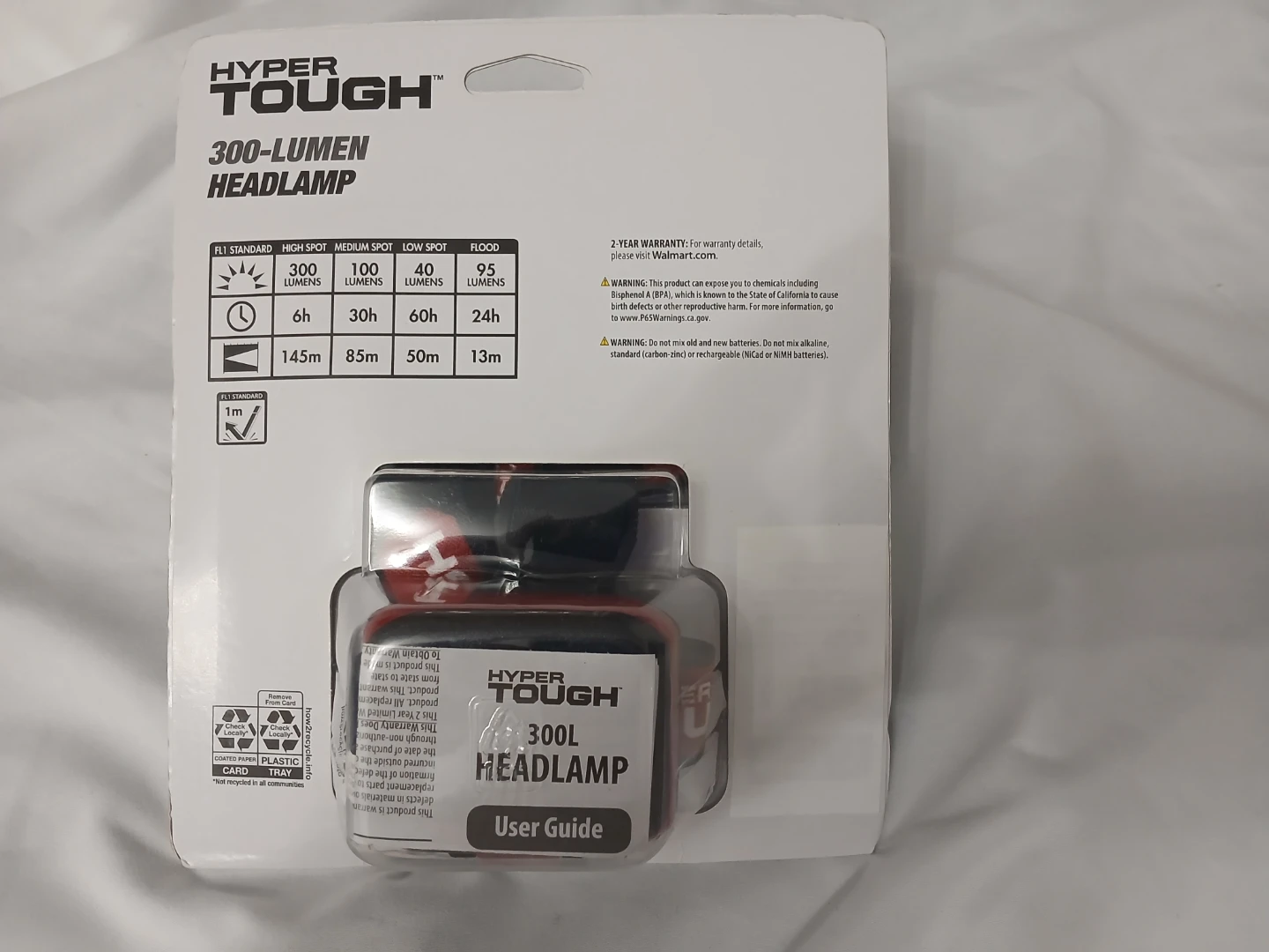 Hyper Tough 300-Lumen Headlamp For Camping,  Biking - photo 2