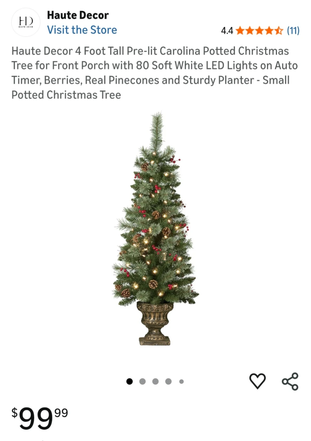 6.5 FT indoor/outdoor Pre-lit Potted Pine Tree with lights - photo 5