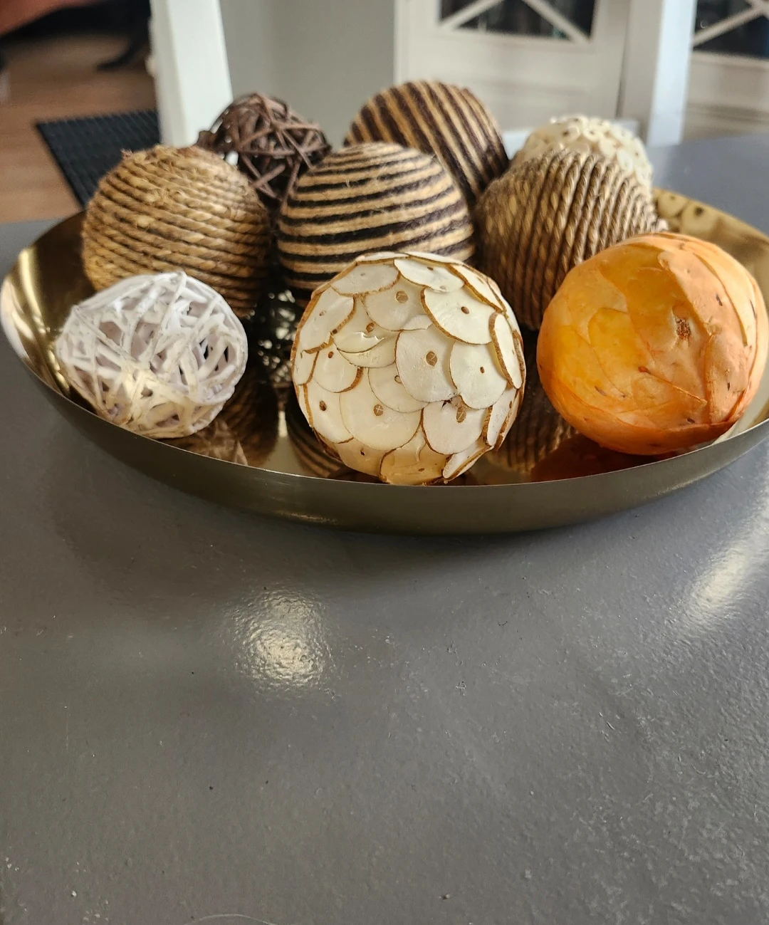 Decorative  New Gold Platter With Assorted Decorative Spheres - photo 2
