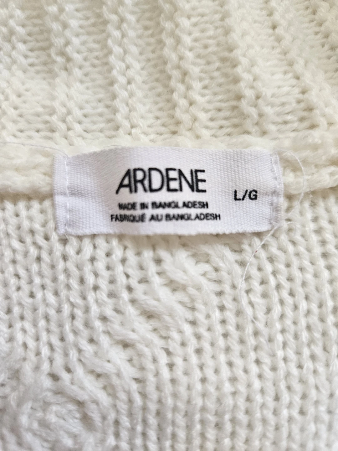 ARDENE Cream Cable Knit Cropped Cardigan L/G - photo 2