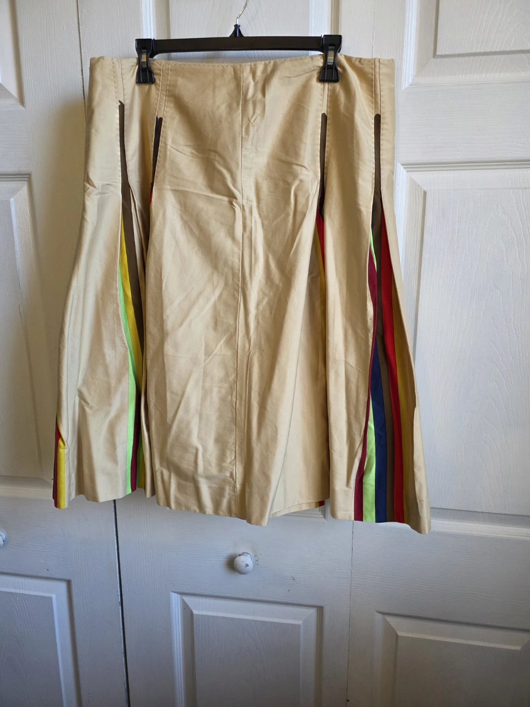 Multi-Color Striped Double-Breasted Blazer and Skirt Set - photo 3