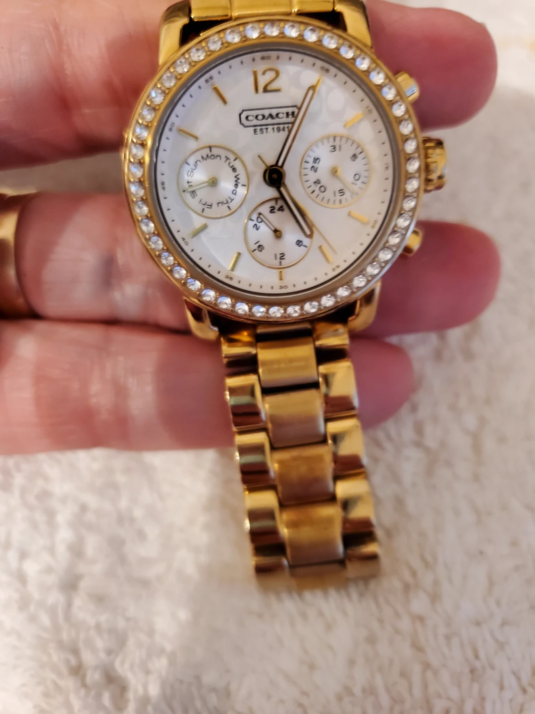 Coach Gold Tone Crystal Chronograph Watch - photo 2