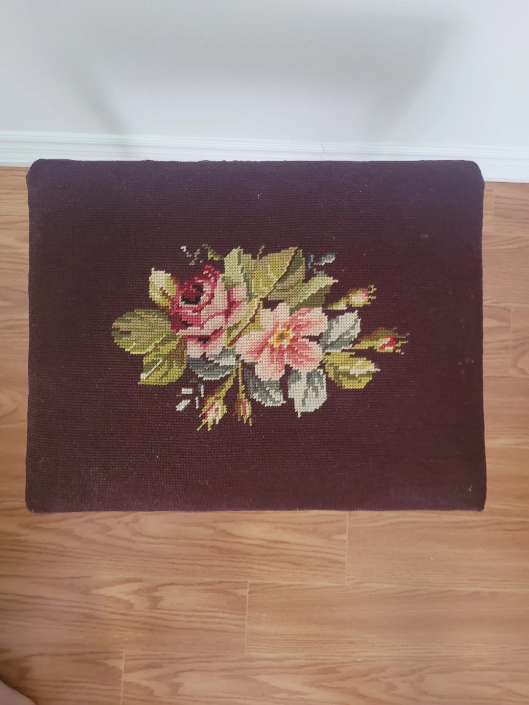 Vintage Needlepoint Footstool - photo 2