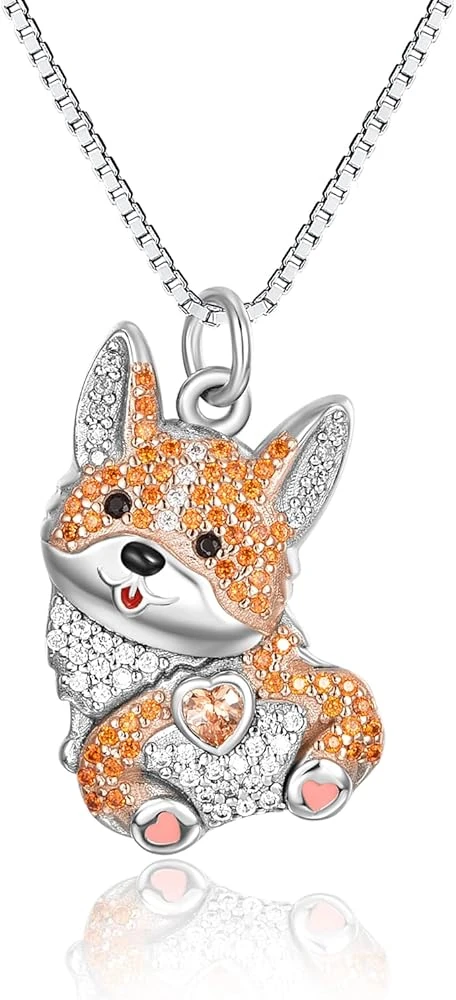 Sterling Silver Corgi Pendant Necklace - photo 3