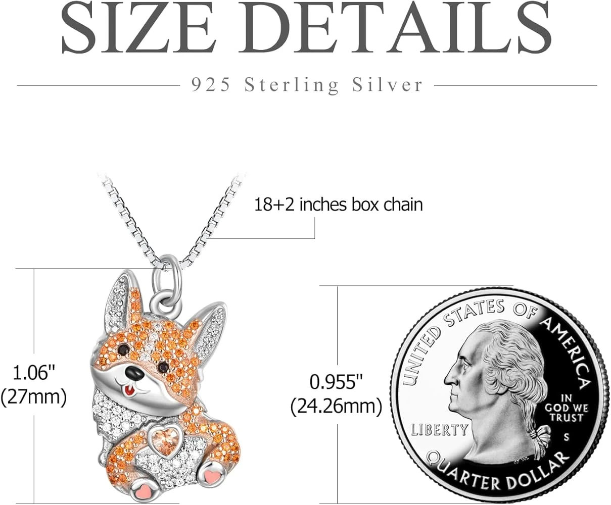 Sterling Silver Corgi Pendant Necklace - photo 4