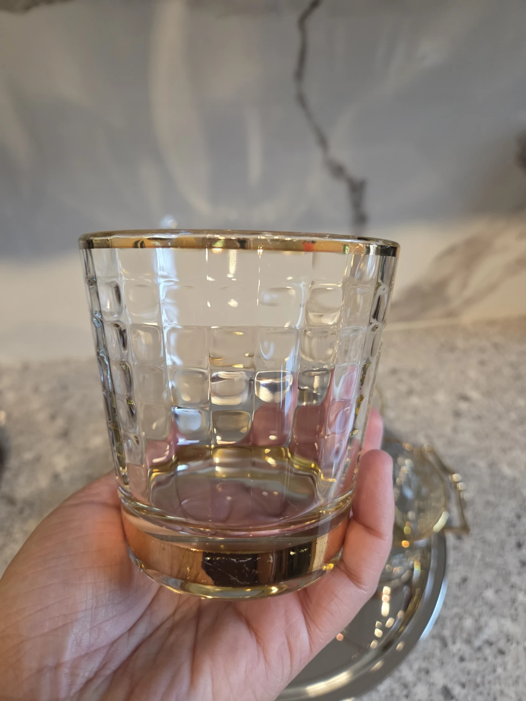 Set of 4 Gold Rimmed Whiskey Glasses - photo 2