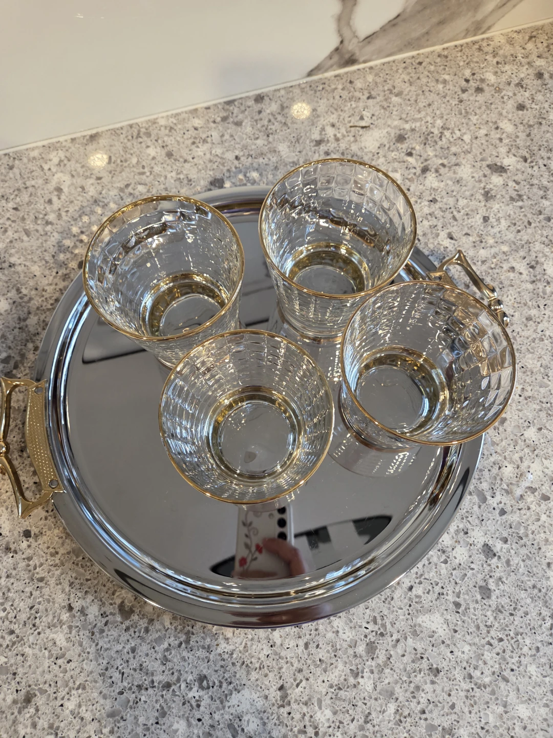 Set of 4 Gold Rimmed Whiskey Glasses - photo 4