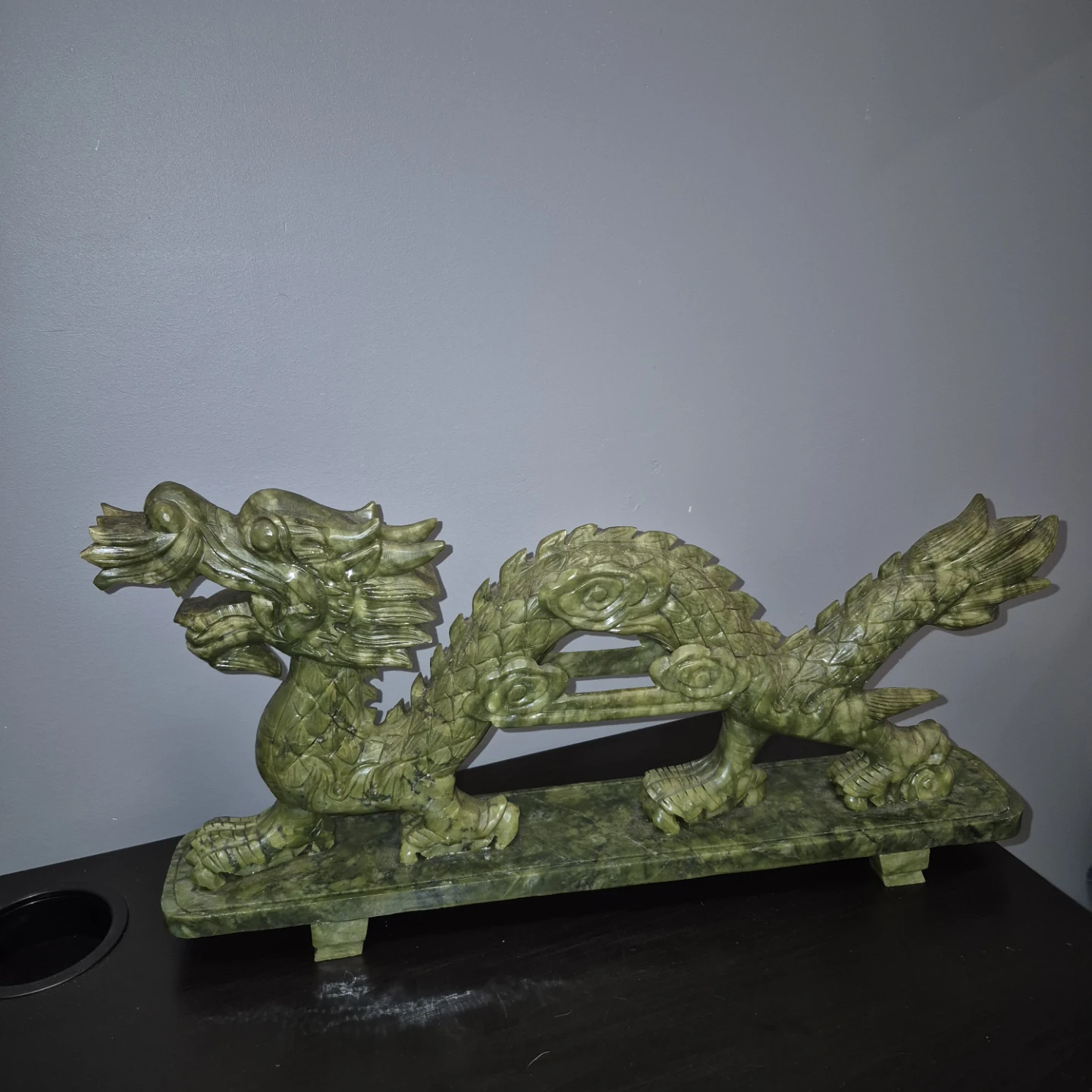 11.2 Lbs Mystical Green Stone Dragon Figurine - photo 5
