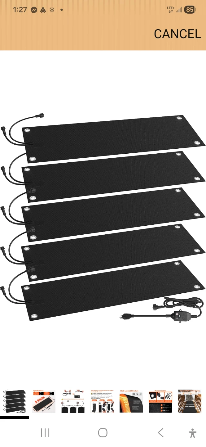 5 Pack Heated Snow Melting Mats - 30in x 10in
