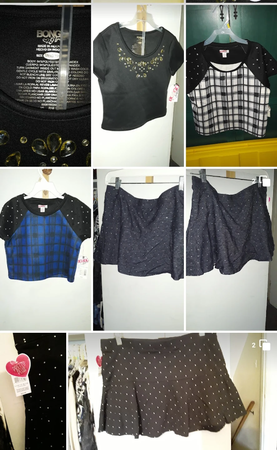 Clearance of bulk Teen clothing withTops/skirts/shoes