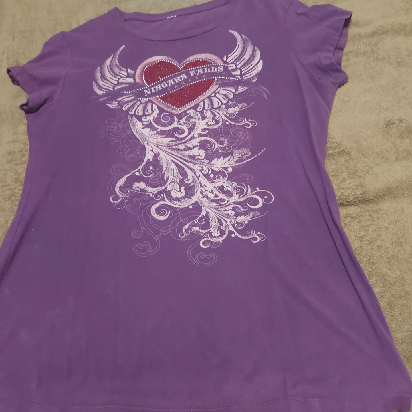 Purple T-Shirt with Niagara Falls Graphic - photo 2