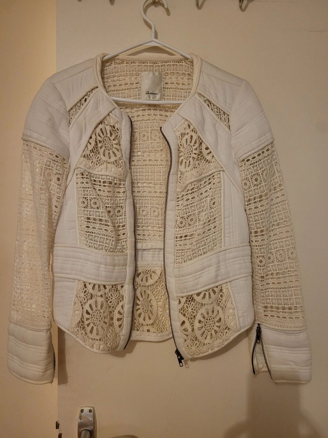 White Crochet Detail Jacket