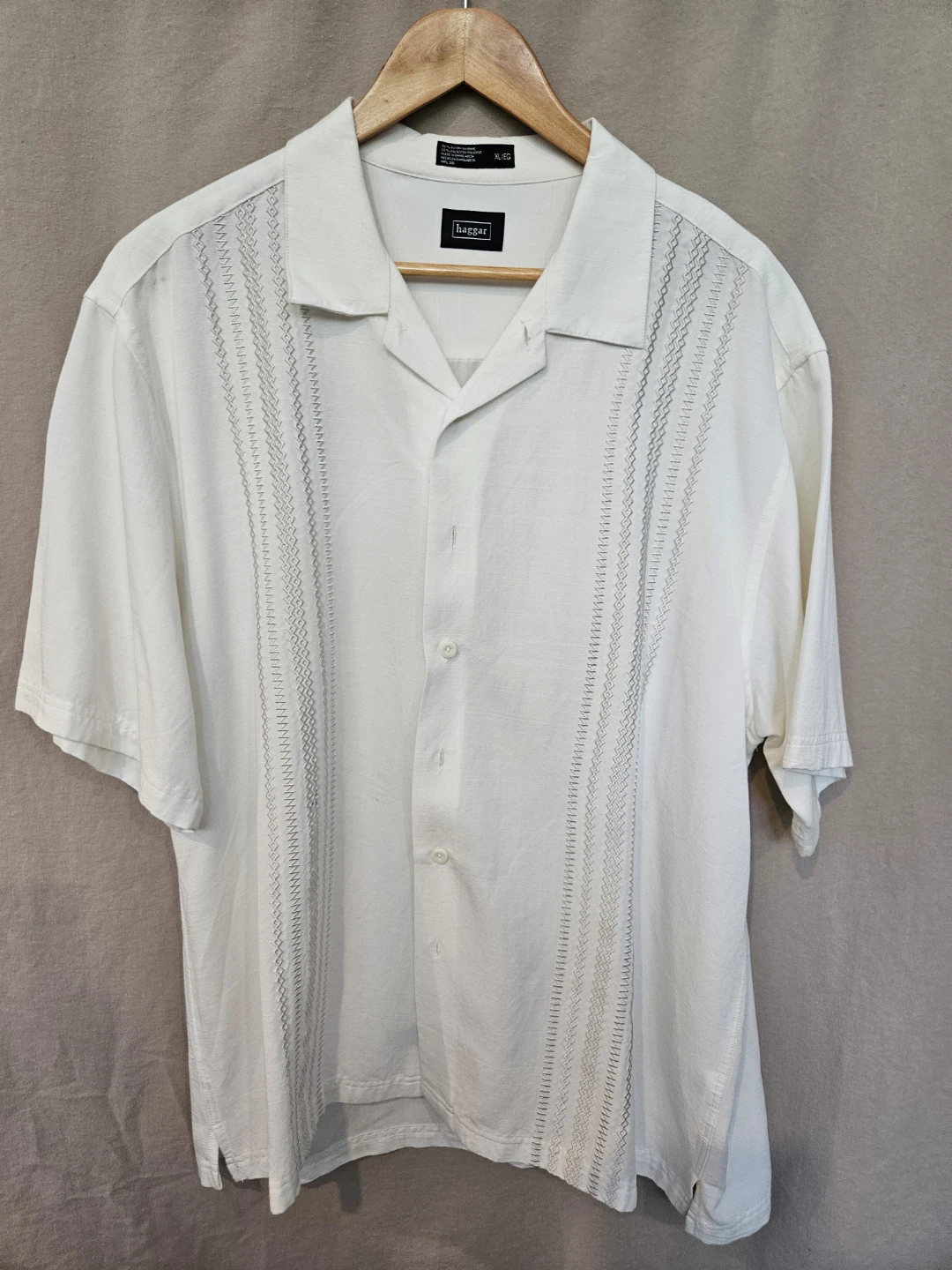 Haggar Men's Short Sleeve Button-Up Shirt XL