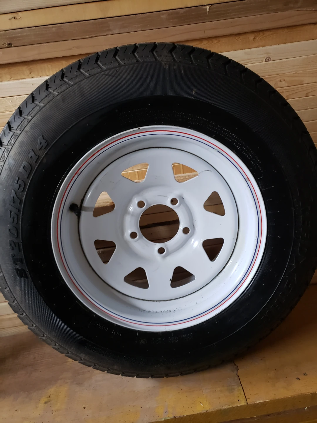 ST205/75R14 Trailer Tire with White Rim