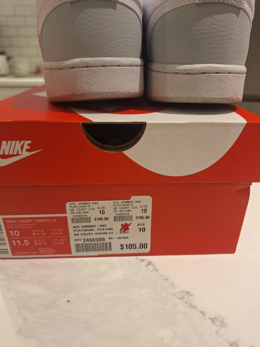 Nike Court Vision Low Men's Shoes White/Grey Size 10 - photo 2