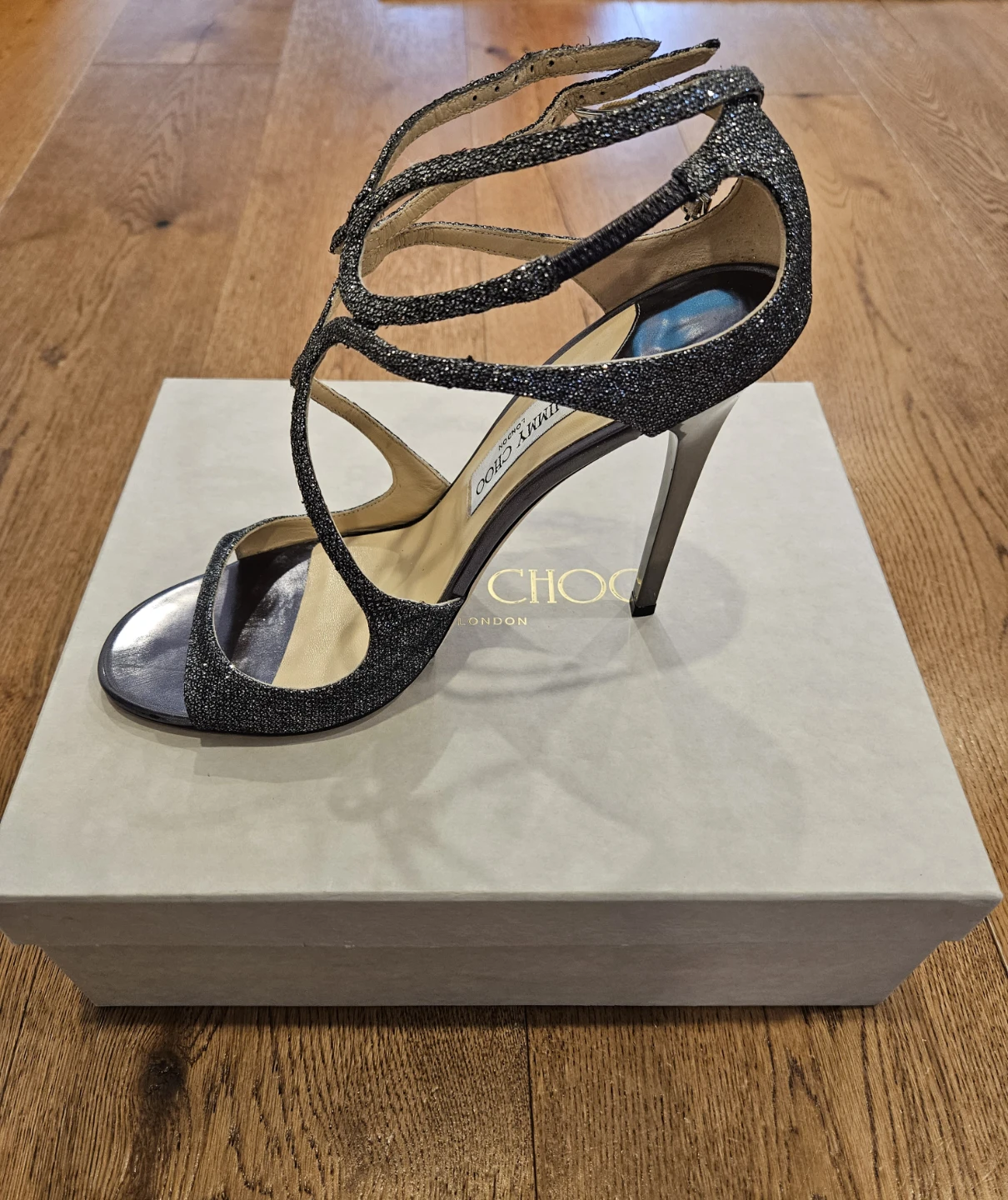 Jimmy Choo Glitter Strappy Heels - photo 3