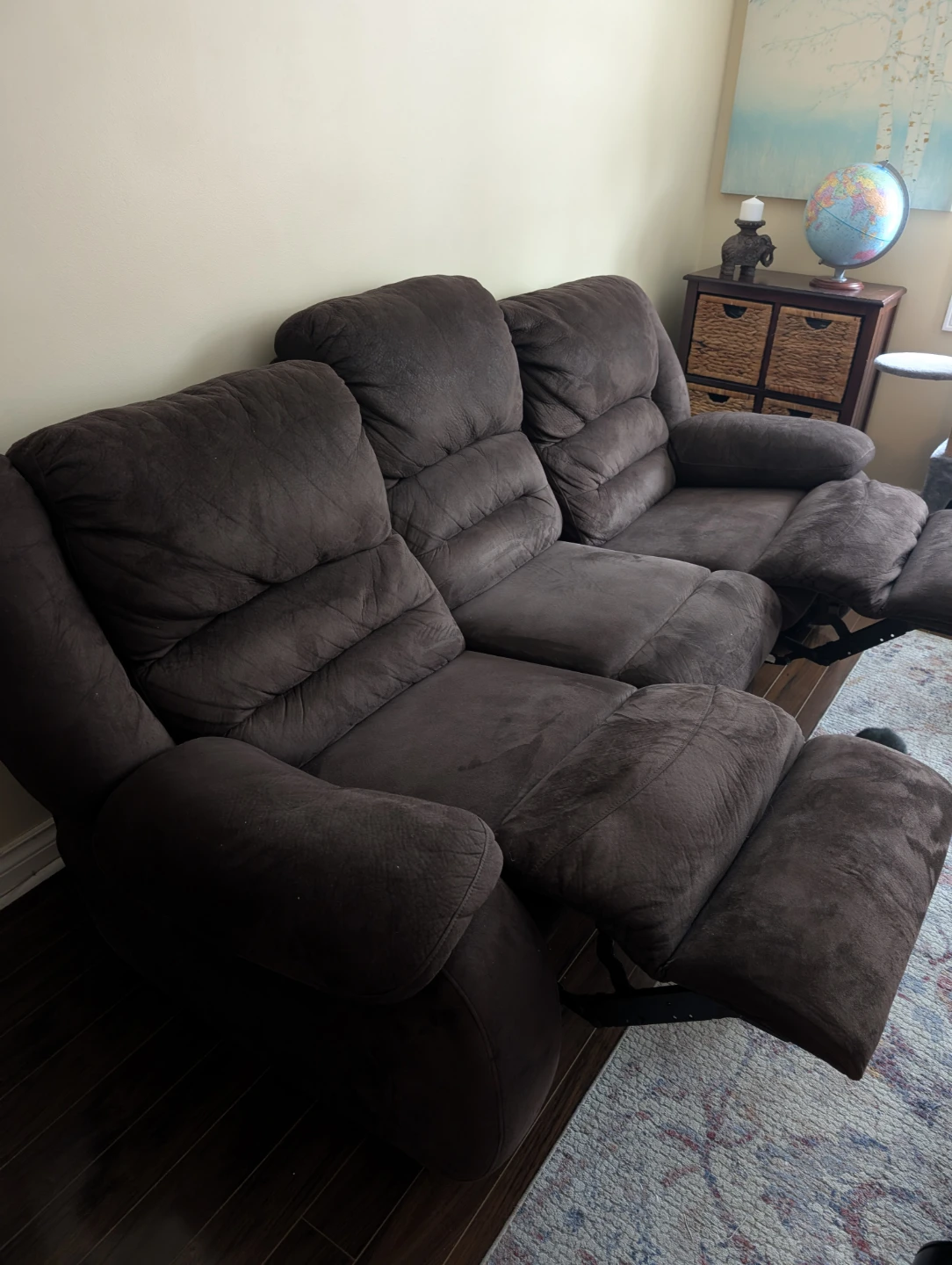 Brown Reclining Sofa