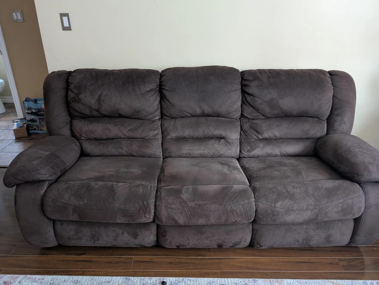 Brown Reclining Sofa - photo 5