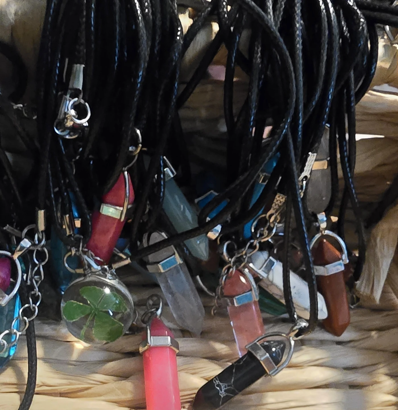 Healing Crystal Point Necklaces - Assorted Colors