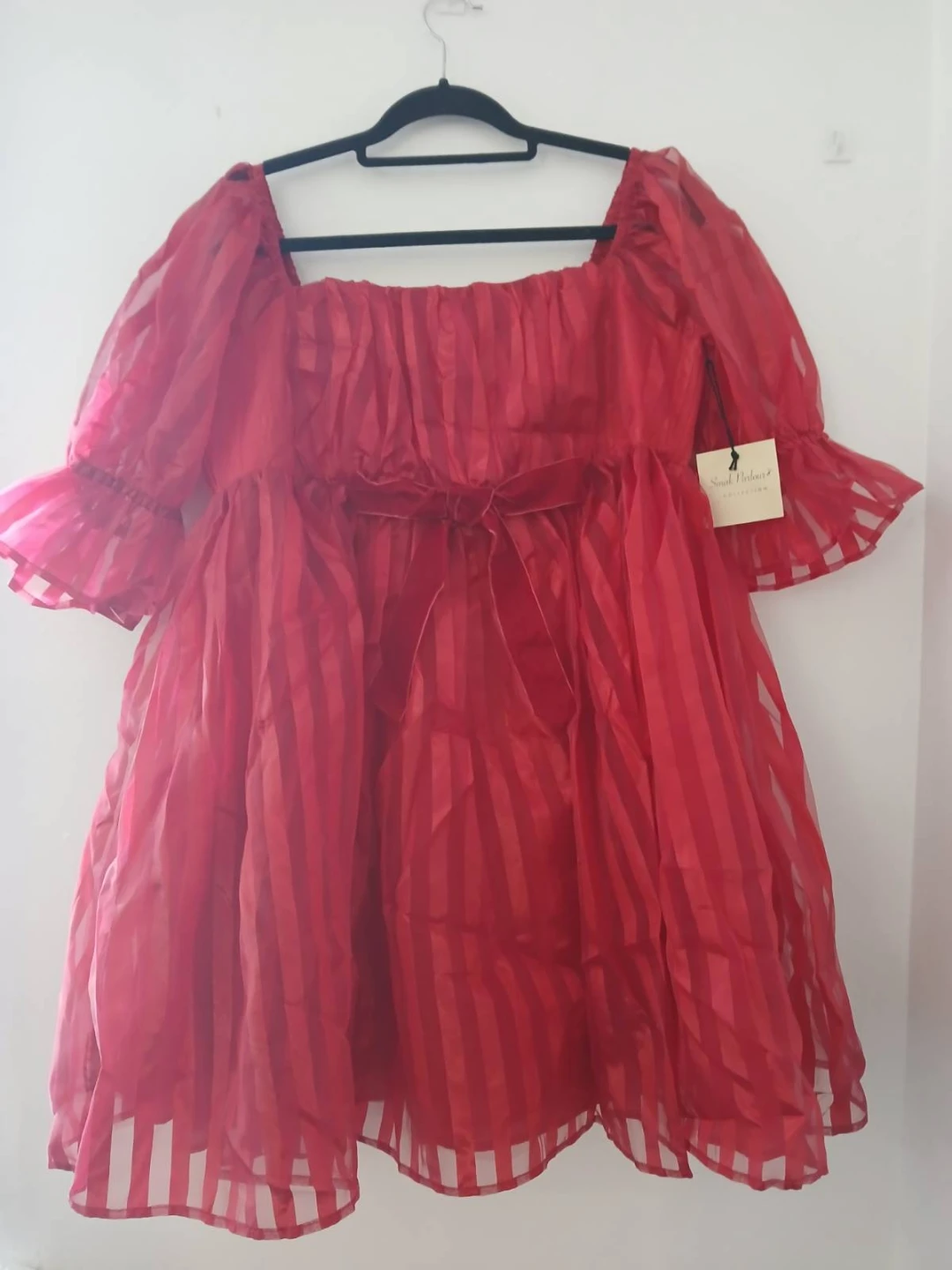 Sweet Paris Red Striped Organza Dress