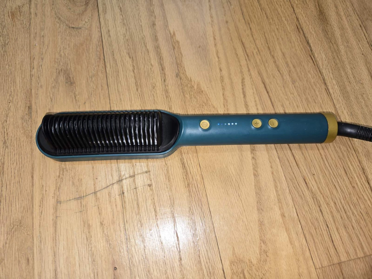 Teal and Gold Hair Straightening Brush