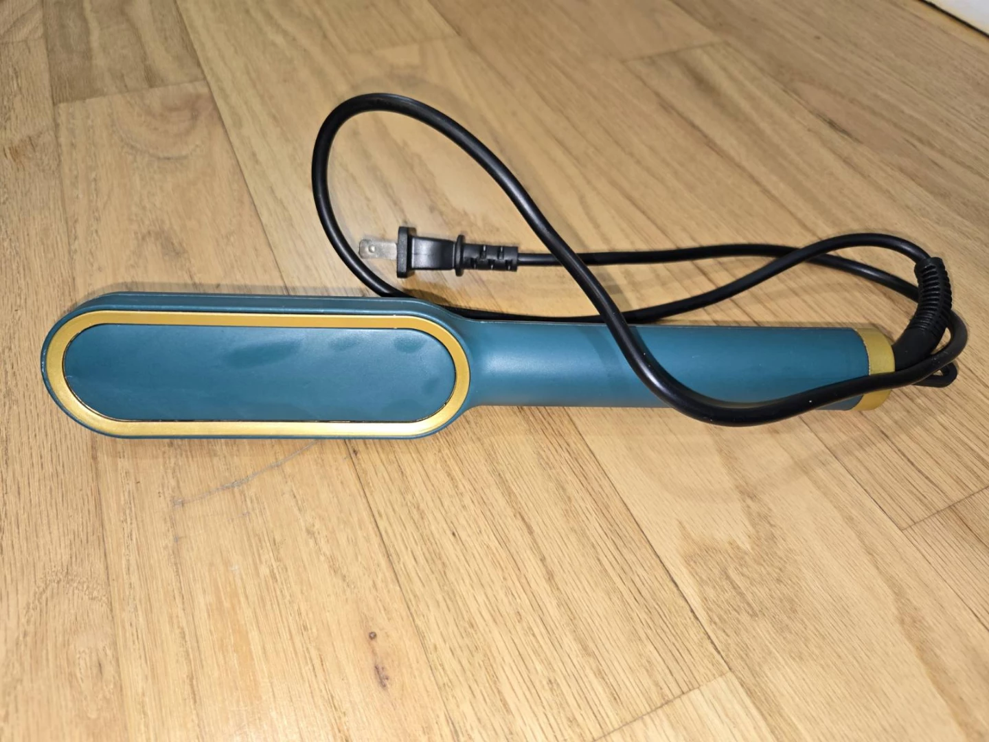 Teal and Gold Hair Straightening Brush - photo 3