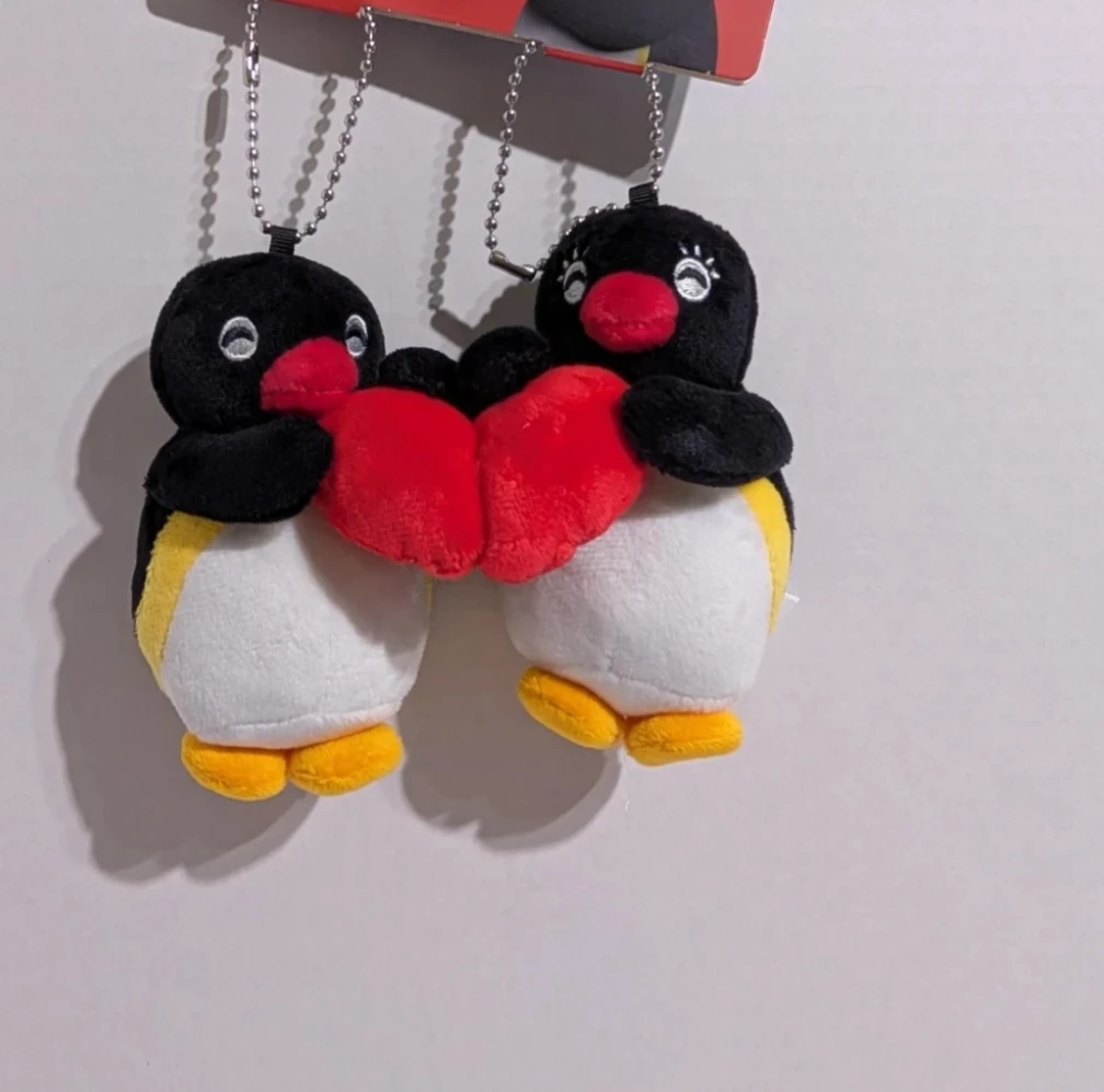 New, Pingu Plush Keychain Set with magnetic 🧲 inHeart