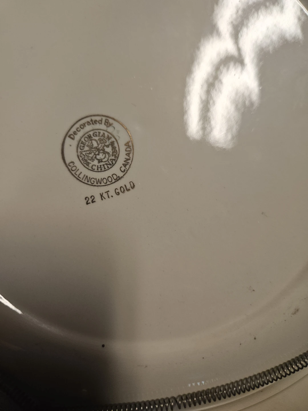 Georgian China Decorative Plate - 22 kt Gold Trim - photo 4