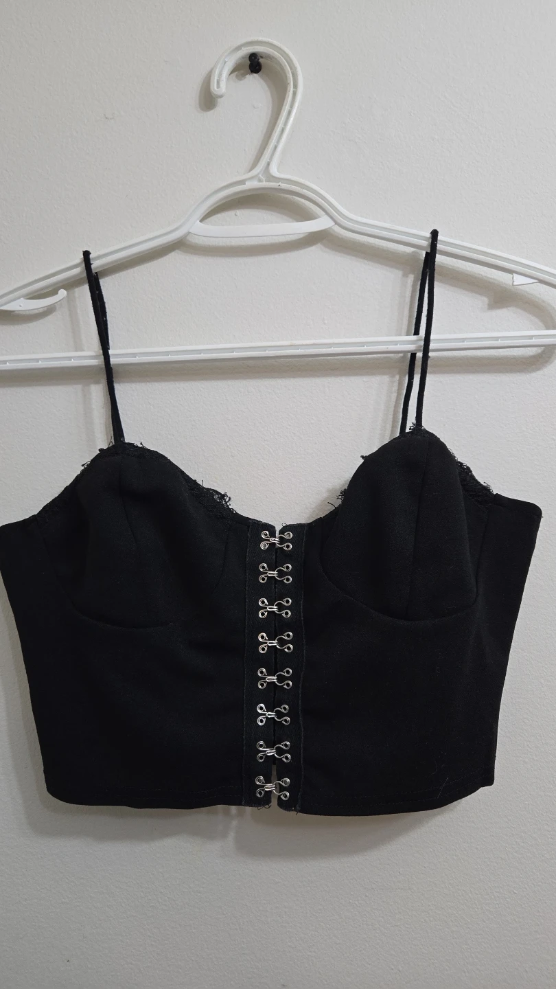 SHEIN Black Corset Crop Top - Size S