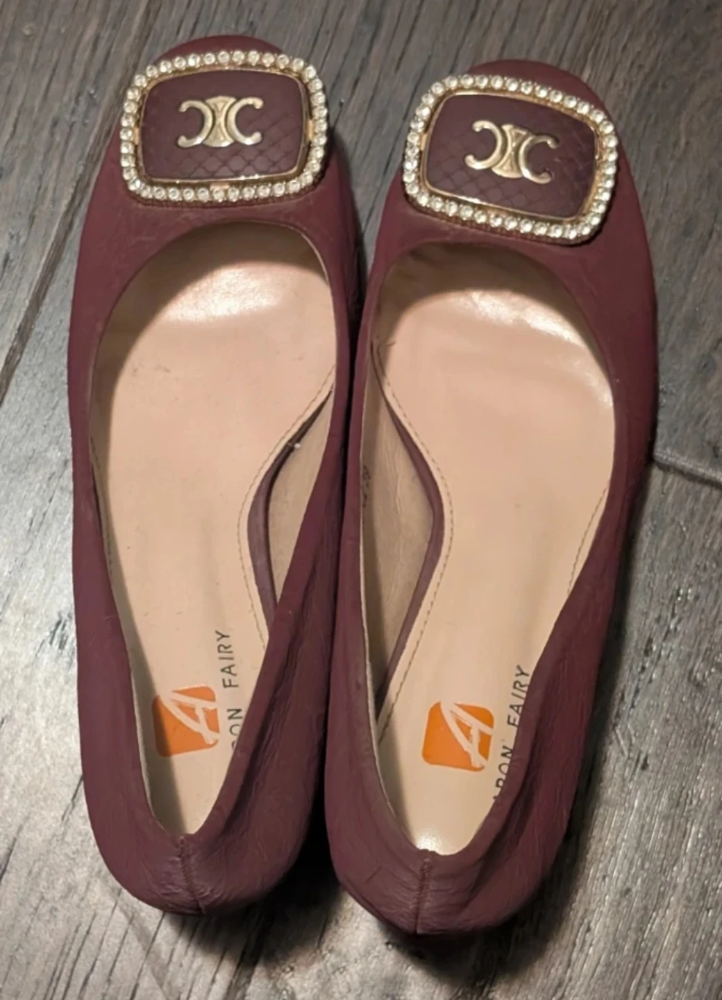 Women's Burgundy Pumps with Embellishment - Size 39 - photo 2