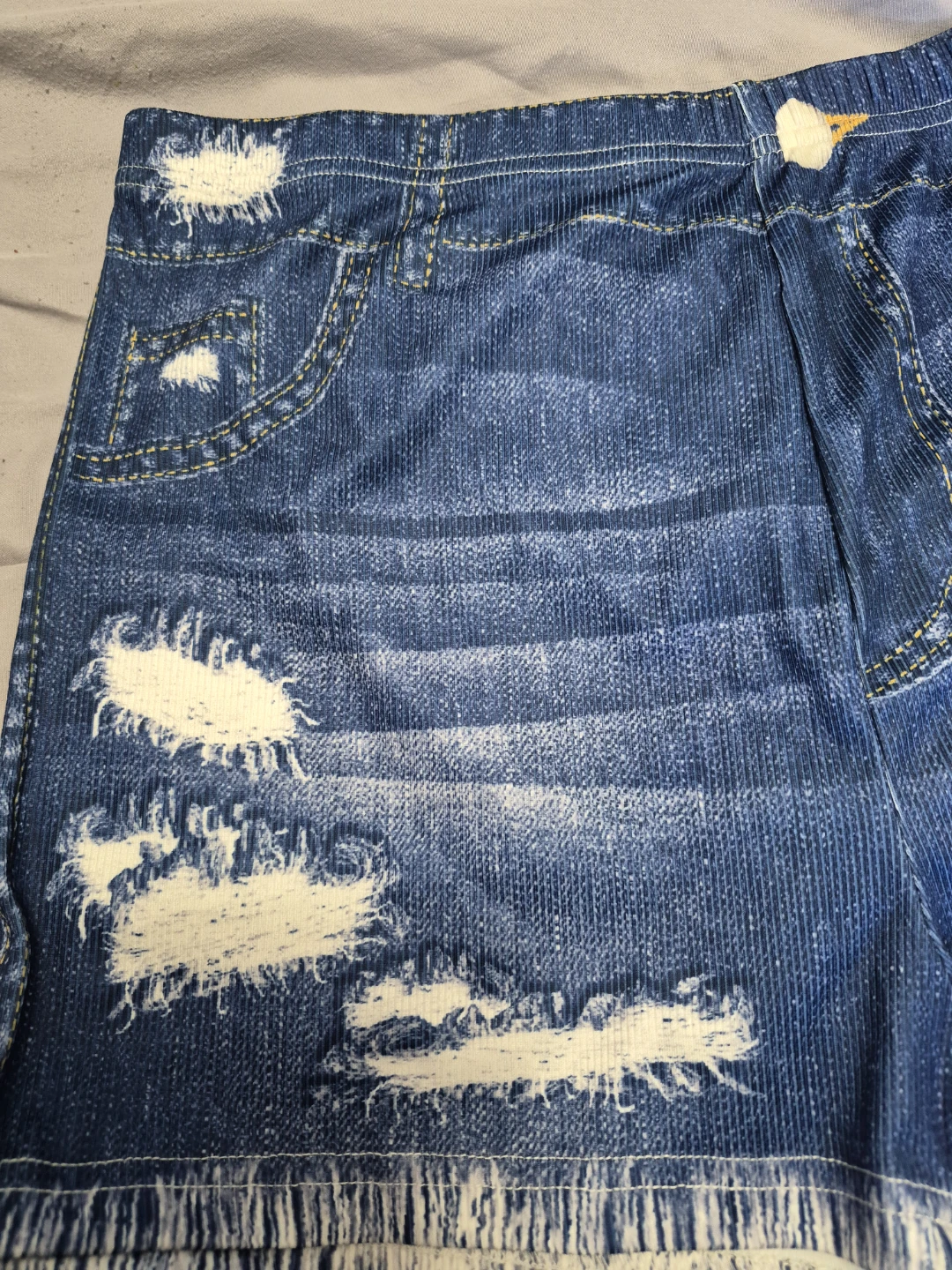 Distressed Denim Look Shorts - photo 2
